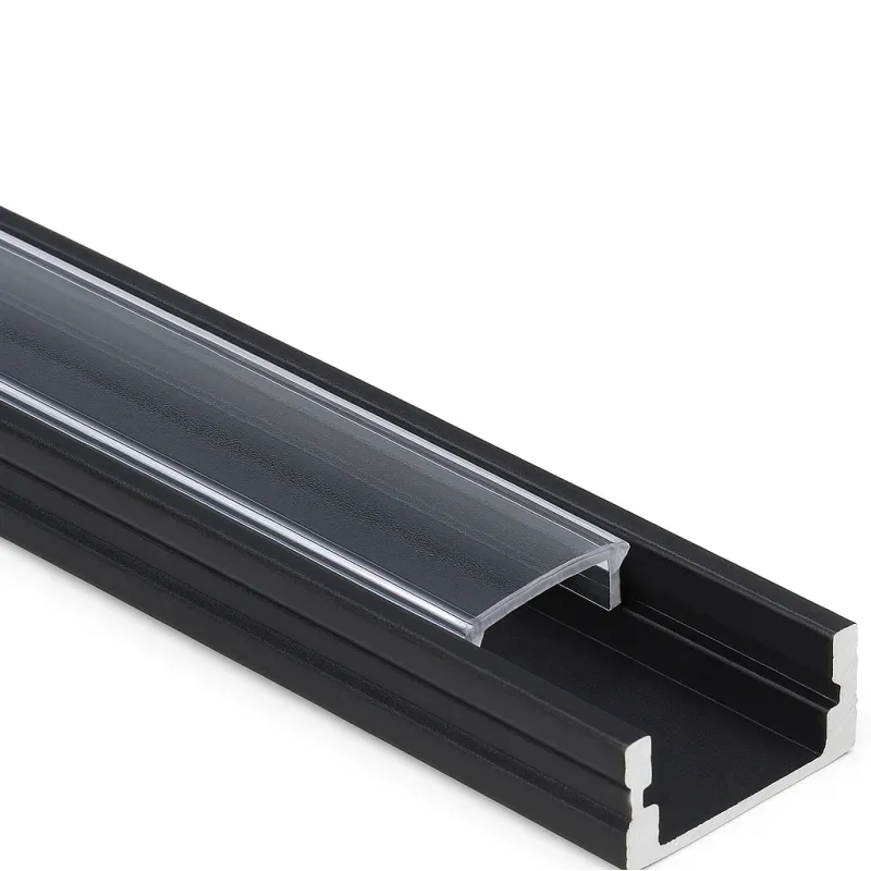 Profilé en aluminium MAXX pour éclairage LED avec cache transparent / Noir