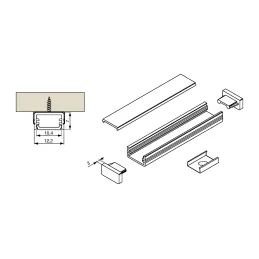 Profilé en aluminium MAXX pour éclairage LED avec diffuseur opale / Aluminium