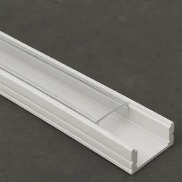 Profilé en aluminium MAXX pour éclairage LED avec diffuseur transparent / Blanc mat