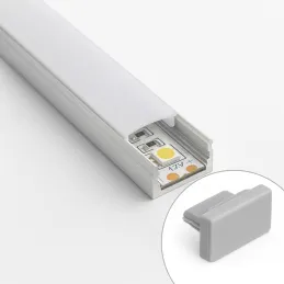 Lot de 2 embouts pour profilé LED MAXX / Gris