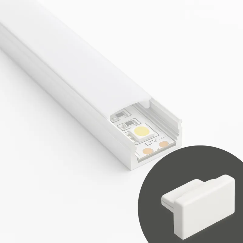 Lot de 2 embouts pour profilé LED MAXX / Blanc