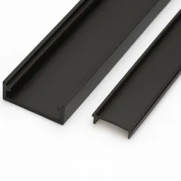Profilé en aluminium ANIMA LL-01 pour éclairage LED avec cache / Noir