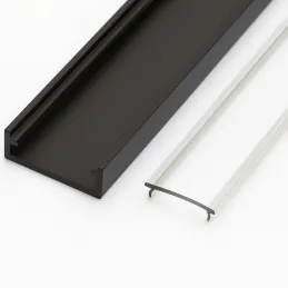 Profilé en aluminium ANIMA LL-01 pour éclairage LED avec cache / Noir