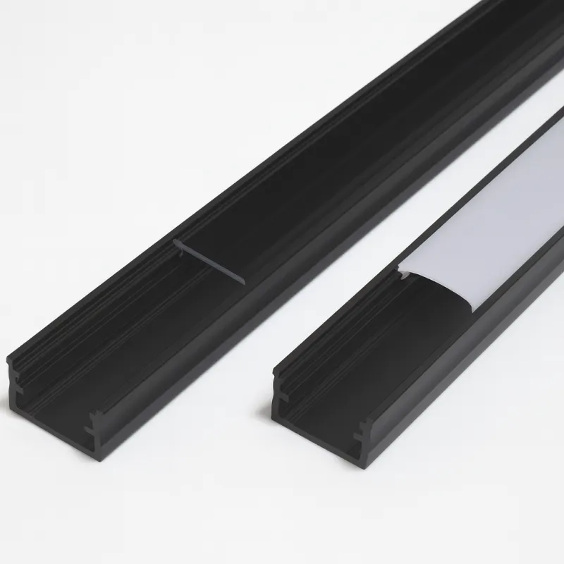 Profilé en aluminium ANIMA LL-01 pour éclairage LED avec cache / Noir