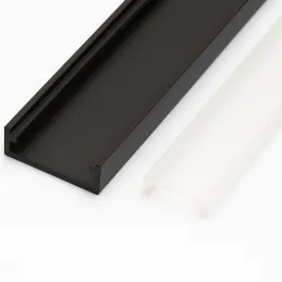 Profilé en aluminium ANIMA LL-01 pour éclairage LED avec cache / Noir