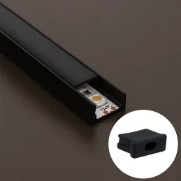 Embout pour profilé LED ANIMA LL-01/02 – avec trou / Noir