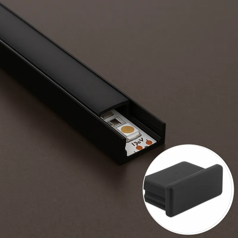 Embout pour profilé LED ANIMA LL-01/02 – sans trou / Noir