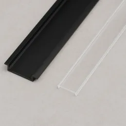 Profilé en aluminium ANIMA LL-03 pour éclairage LED avec diffuseur / Noir mat