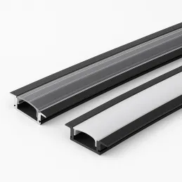 Profilé en aluminium ANIMA LL-03 pour éclairage LED avec diffuseur / Noir mat