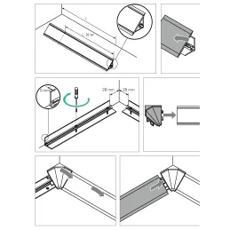 Kit d’embouts pour plinthe d’étanchéité KRONOSPAN / Gris