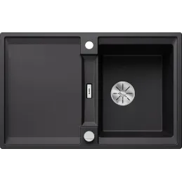 Évier en grès Blanco ADIRA 45 S avec commande d’évacuation excentrée / Noir
