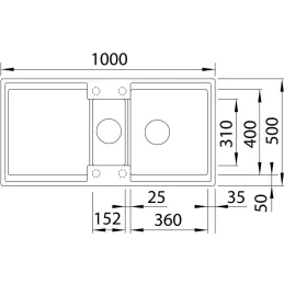 Évier en grès Blanco ADIRA 6 S / Café