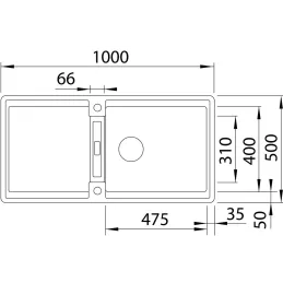 Évier en grès Blanco ADIRA XL 6 S avec commande excentrée / Blanc