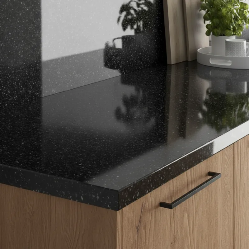 Plan de travail KRONOSPAN Andromeda Noir brillant / K218 GG