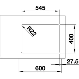 Évier en acier inoxydable Blanco DIVON II 45 S-IF