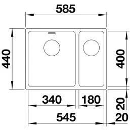 Évier en acier inoxydable Blanco DIVON II 45 S-IF