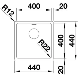 Évier en acier inoxydable Blanco ANDANO 400-IF