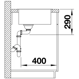 Évier en acier inoxydable Blanco ANDANO 400-IF