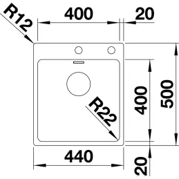 Évier en acier inoxydable Blanco SOLIS 340/180-IF/A / PushControl