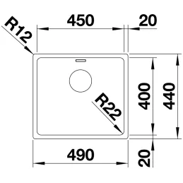 Évier en acier inoxydable Blanco ANDANO 450-IF