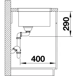 Évier en acier inoxydable Blanco ANDANO 400-U