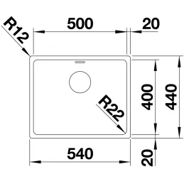 Évier en acier inoxydable Blanco ANDANO 500-IF