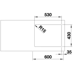 Évier en acier inoxydable Blanco ANDANO 500-IF