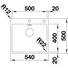Évier en acier inoxydable Blanco ANDANO 400-IF/A / PushControl