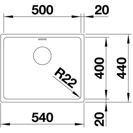 Évier en inox Blanco ANDANO 450-U