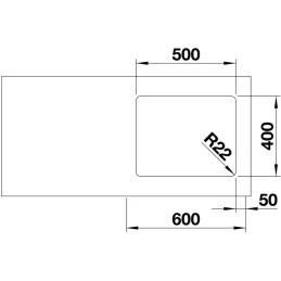 Évier en inox Blanco ANDANO 450-U