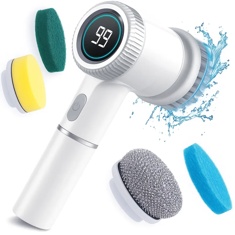Brosse de nettoyage rotative électrique / Blanche