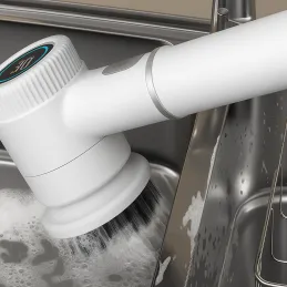 Brosse de nettoyage rotative électrique / Blanche