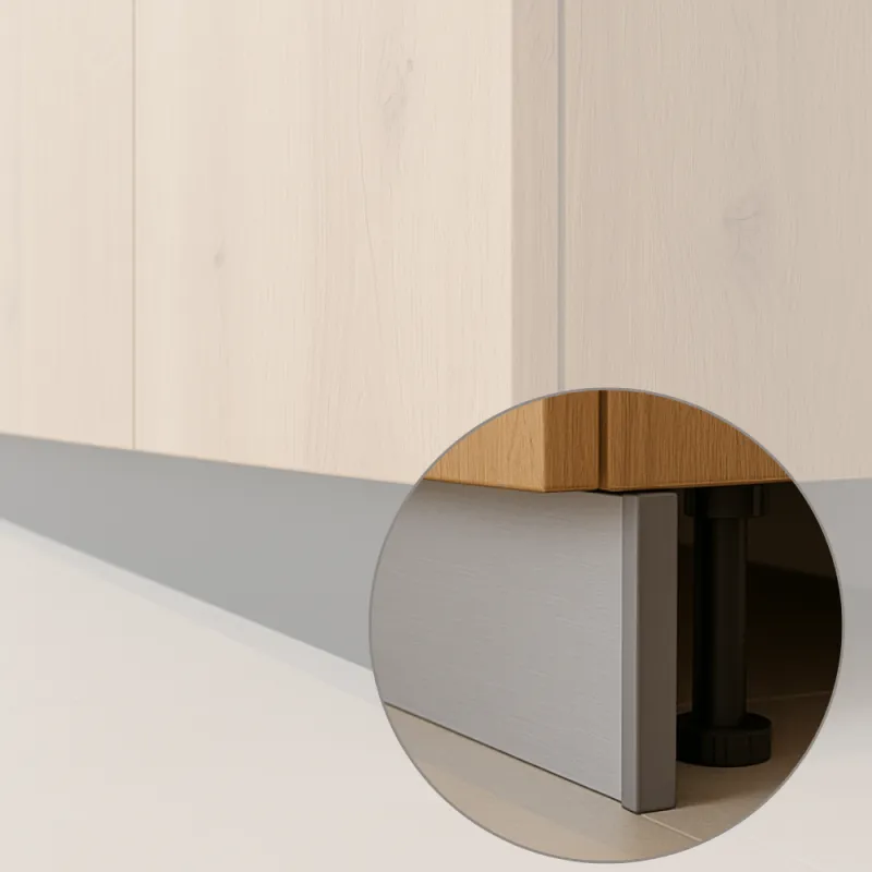 Embout pour plinthe de cuisine en plastique / Gris