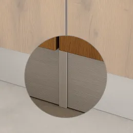 Raccord linéaire pour plinthe de cuisine en plastique / Inox brossé