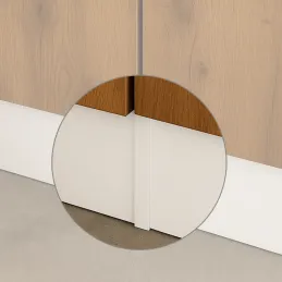 Raccord linéaire pour plinthe de cuisine en plastique / Blanc