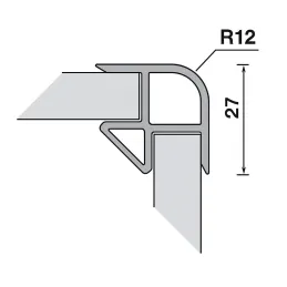 Raccord d’angle pour plinthe de cuisine en plastique / Beige