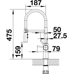 Mitigeur Blanco CATRIS S FLEXO / chromé / douchette avec inverseur