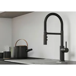 Mitigeur Blanco LINUS / noir mat / douchette