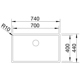 Évier en inox Blanco ETAGON 500-IF/A / avec rails coulissants