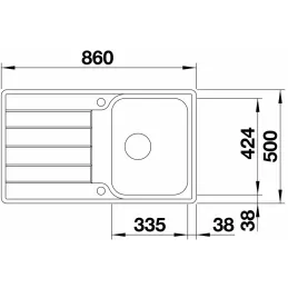 Évier en acier inoxydable Blanco LEMIS 45 S-IF
