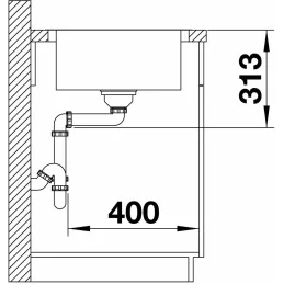 Évier en acier inoxydable Blanco LEMIS 45 S-IF