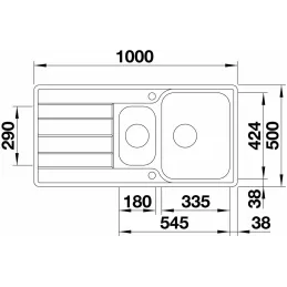 Évier en acier inoxydable Blanco LEMIS 45 S-IF