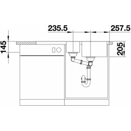 Évier en acier inoxydable Blanco LEMIS 45 S-IF