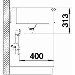 Évier en acier inoxydable Blanco LEMIS 45 S-IF