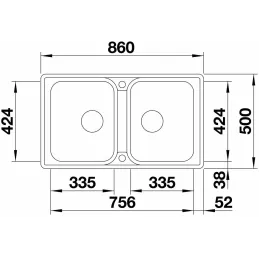 Évier en acier inoxydable Blanco LEMIS 45 S-IF