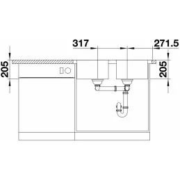Évier en acier inoxydable Blanco LEMIS 45 S-IF