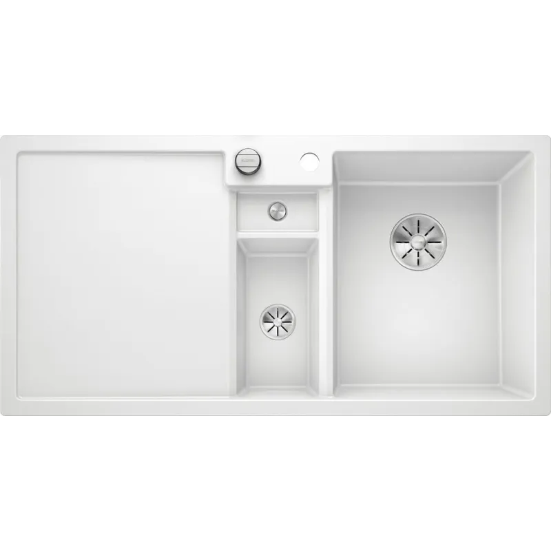 Évier en grès Blanco COLLECTIS 6 S avec commande d’évacuation excentrée / Blanc