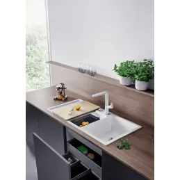 Évier en grès Blanco COLLECTIS 6 S avec commande d’excentrique / Blanc soft