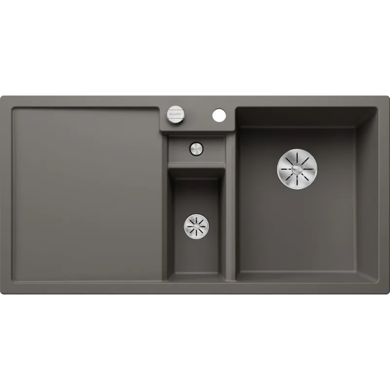 Évier en grès Blanco COLLECTIS 6 S avec commande excentrique / Gris volcan