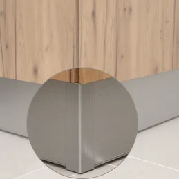 Raccord d’angle à 90° pour plinthe de cuisine / Inox brossé